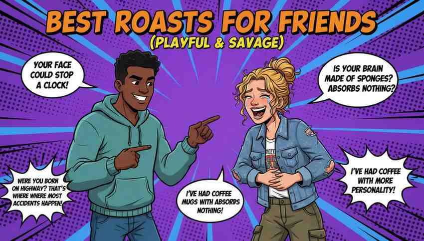 Best Roasts for Friends (Playful & Savage)​